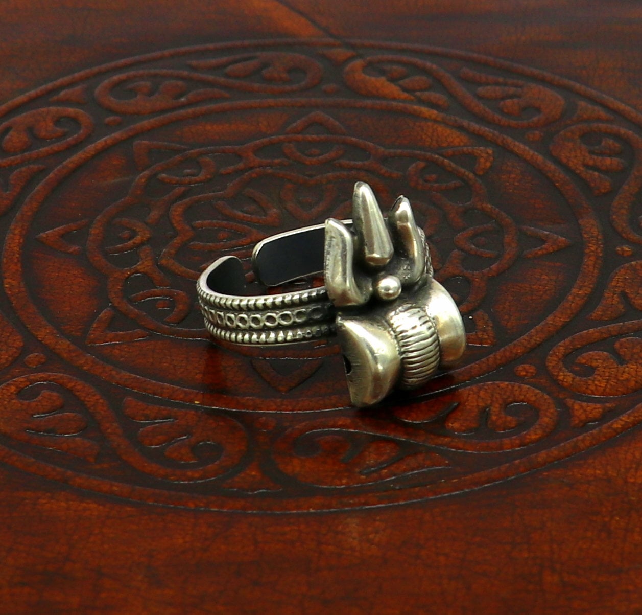 Shiva-Themed Sterling Silver Wrap Ring from India - Powerful Shiva | NOVICA